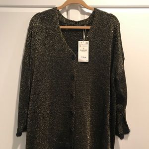 NWT ZARA GLITTER CARDIGAN